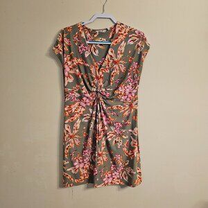 Women's Soft Surroundings Thalassa Cap-sleeve Swim Dress Floral 2ED05 Size Large